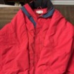 LL Bean Jacket Large Red Penobscot Parka Full Zip Insulated VTG Mens